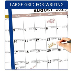 2025 Erasable Large Wall Calendar Double-sided Dry and Wet Erasable 12-month Annual Yearly Calendar for Work planner Schedule