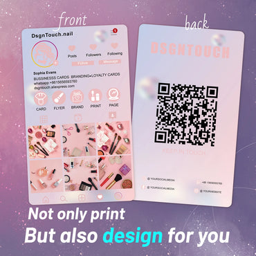 DsgnTouch Custom Small Business Card 2024 Template Design Social Media QR Code Instagram Business Card Personalized Printing