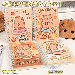 A7 Cartoon Capybara Coil Notebook Kawaii Learning Coil Book Cute Study Pocket Notepad Small Notebook School Stationery 
﻿ 
﻿