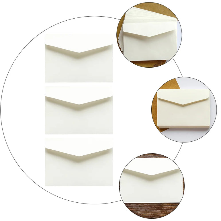 100 Pcs Mini Blank Envelopes Card Storage Bag Paper Envelope Document Holder Business Letter Envelope Money Bag Thickened File