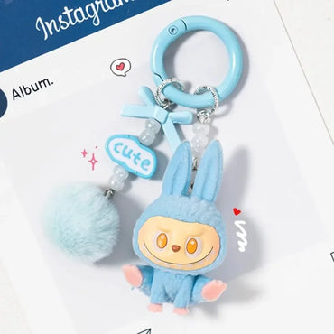 Labab Flocking Plush Toys Keychains Pendants Cute and Adorable Mobile Phone Chains Bags Pendants Couple's Small Gifts
