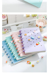 1 Piece of A5 Detachable Mushroom Button Loose-Leaf Book, Creative DIY Thickeneded Foam Pp Cover, 8.2*5.6inch, 100g Thickeneded Paper, 90 Pieces Of/180 Pages with Horizontal Lines, Ladies' Diary, for Gifts, Work, Office and S