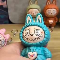 Press Face Changing Doll Toy Pendant Creative Cartoon Keychain Decompression Cute Face Changing Game Car Keychain Desktop Decor