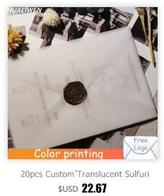 20PCS/Lot Semi-transparent Sulfuric Acid Paper Envelopes For DIY Postcard Card Storage Wedding Invitation Gift Packing