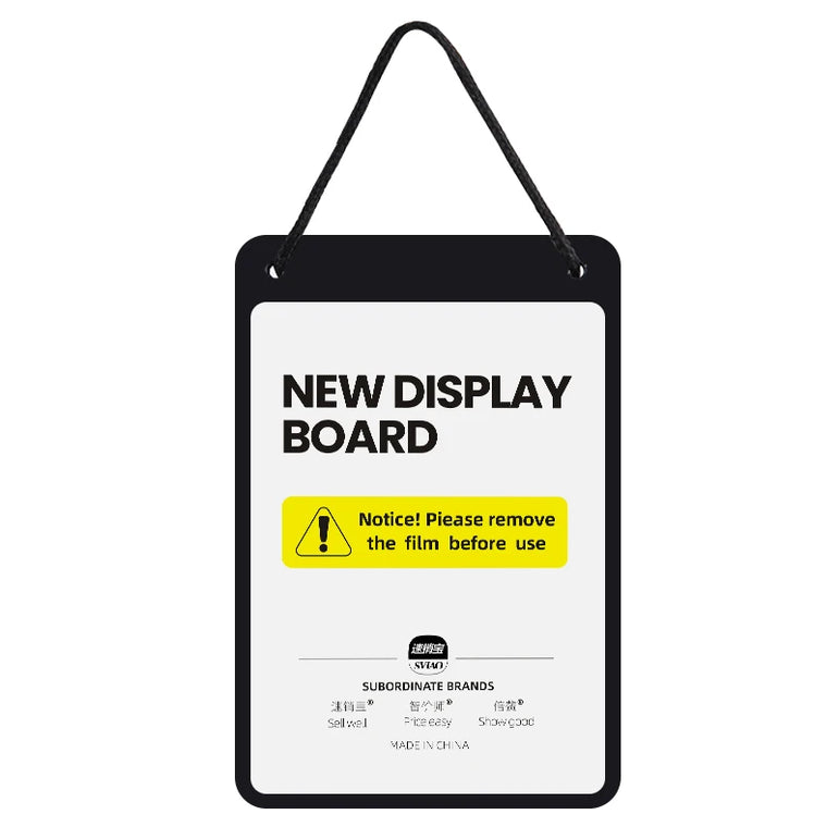 Placards lit. hang up a plate Event Listing Advertising and promotional display boards Warehouse signage Hanging alert signs