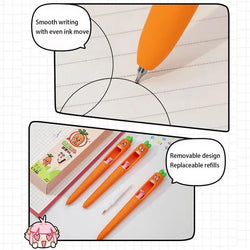 Carrot Gel Pen 4x Funny Screaming Carrot Journaling Writing Pen Creative School Drawing Tool Study Stationery Supplies For