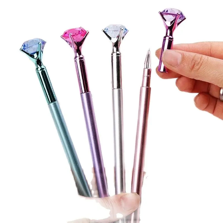 25 Pcs Wholesale Creative Plastic Big Diamond Gel Pen for Gift Pen Student Pen Fresh Stationery Back To School Gel Pen Set