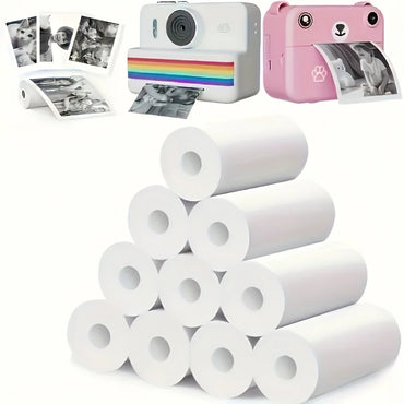 10 Sheets 65gsm Glossy Thermal Photo Paper - DIY Recyclable Refills for Instant Cameras & Pocket Printers, No Ink Needed