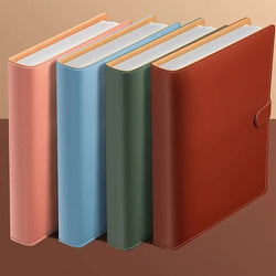 Thick Leather A4 Binder Notebook Family Document Collector File Folders Organizer Office School Supplies