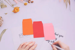 20pc Small 6x9cm Gule Stick Paper Letter Pocket Envelops for Cash Coin Mini Paper Envelopes Bag Small Business Supplies Red
