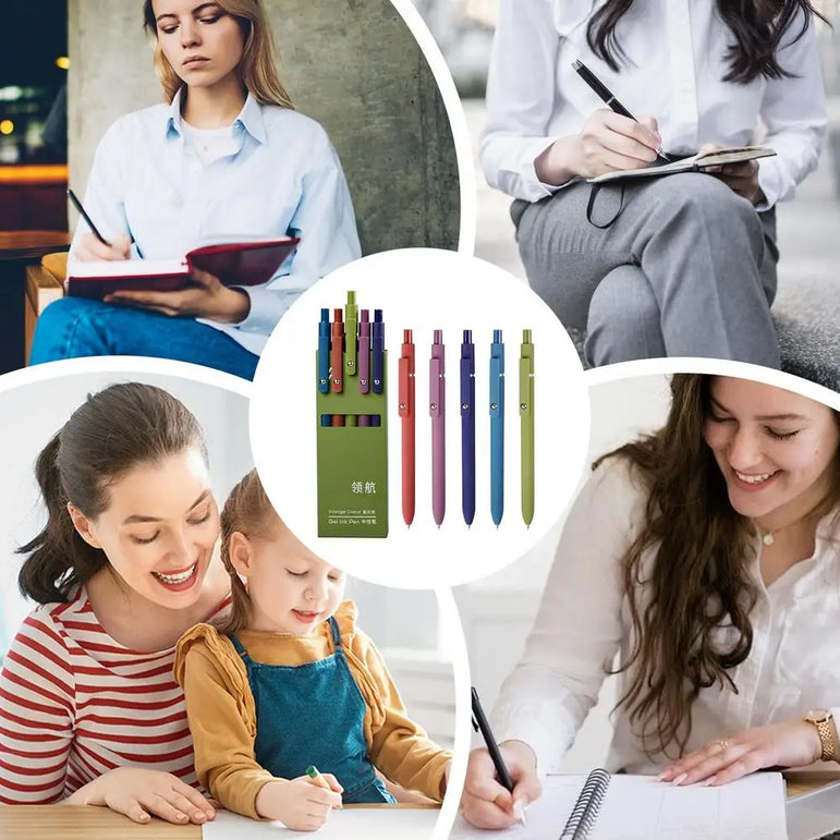 5 Pack 0.5mm Black Ink Pen Fine Tip Smooth Writing Used for Diary Notes Cute Office Study Supplies Gifts for Women Men