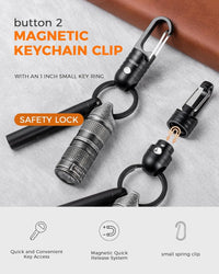 Magnetic Quick Release Keychain with Spring Key Clip and Key Ring-2 Button Lock System