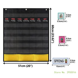 Calendar Pocket Chart for Kindergarten School Classroom with 89 Cards Monthly Calendar Pocket Chart for Kids Learning