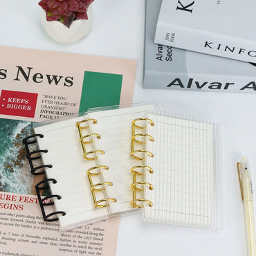 A7 Frosting Thick line Acrylic Loose Leaf Binder Cover DIY Account Book Journal Planner Office Stationery Supplies