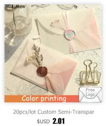 20PCS/Lot Semi-transparent Sulfuric Acid Paper Envelopes For DIY Postcard Card Storage Wedding Invitation Gift Packing