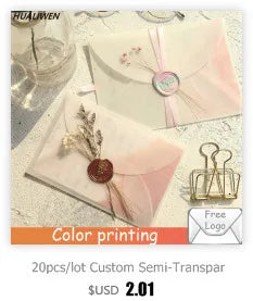 20PCS/Lot Semi-transparent Sulfuric Acid Paper Envelopes For DIY Postcard Card Storage Wedding Invitation Gift Packing