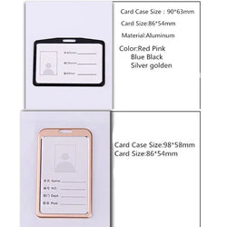Aluminum Alloy Card Holder Retractable Badge Reel Employee Staff Name ID Work Card Holder Business Supplies
