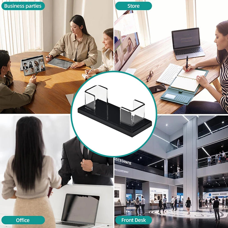 Transparent Acrylic Business Card Holder, Office Business Card Display Stand, 30-40 Business Cards Card Holder For Desk