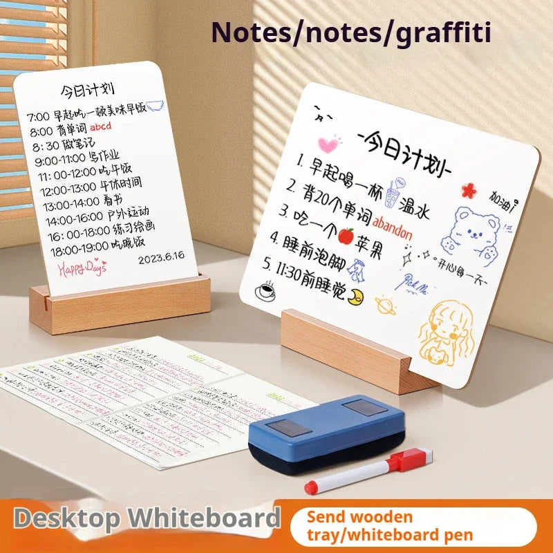 Small Whiteboard Small Blackboard on Double-sided Desk Children's Drawing Board  Shop Erasable Whiteboard Teaching Bulletin