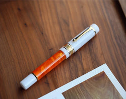 MAJOHN M400 Fountain Pen #6 sliver EF/F Nib with Converter Resin Writing Ink Pen Office school supplies high quality gift pens