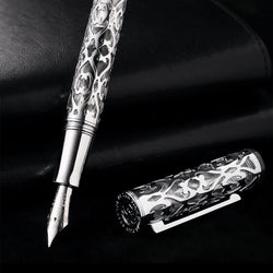 Hot Hongdian D1 Fountain Pen EF F Nib Skeleton Hollow Resin Writing ink Pens Piston filling school office supplies with tools