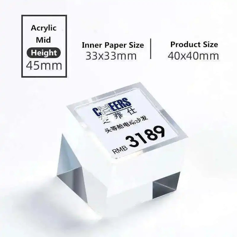Sign Holder Price Name Card Tag Label Counter Top Number Price Tag Price Display Stand Case