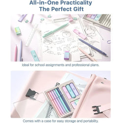 Mechanical Pencil 0.5, with HB and 2B lead fill 0.5mm, colored eraser set and eraser fill, 16 count pack