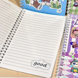 1/3/5/10pcs Random Style Creative Coil Notebook Cute Cartoon Notebook Horizontal Row Student Stationery Gift