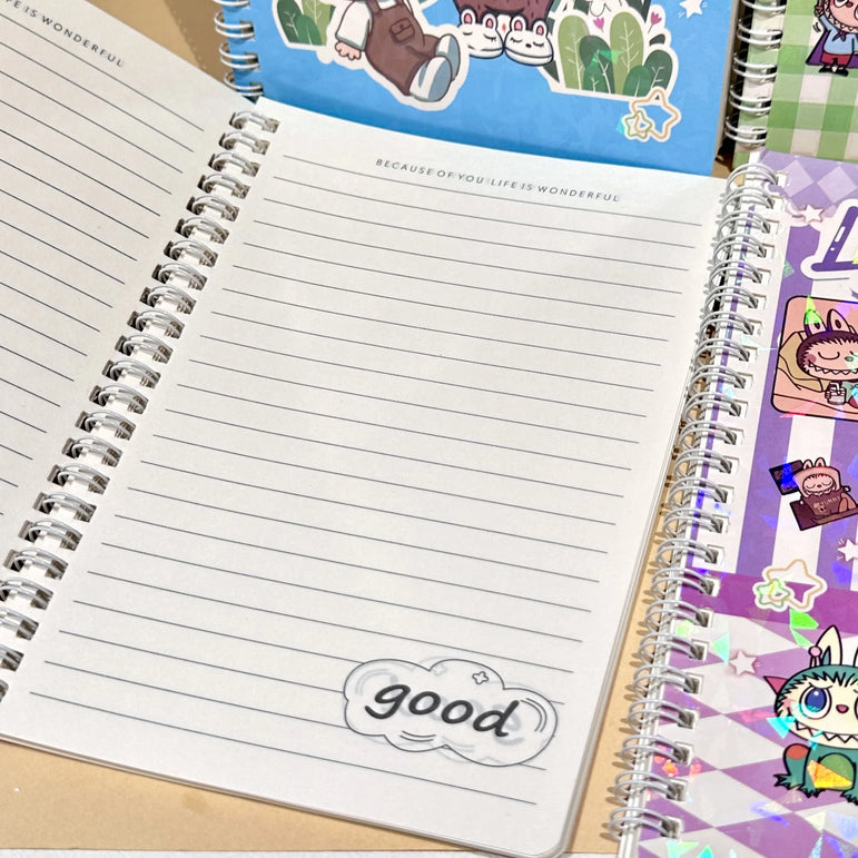 1/3/5/10pcs Random Style Creative Coil Notebook Cute Cartoon Notebook Horizontal Row Student Stationery Gift