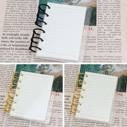 A7 Frosting Thick line Acrylic Loose Leaf Binder Cover DIY Account Book Journal Planner Office Stationery Supplies