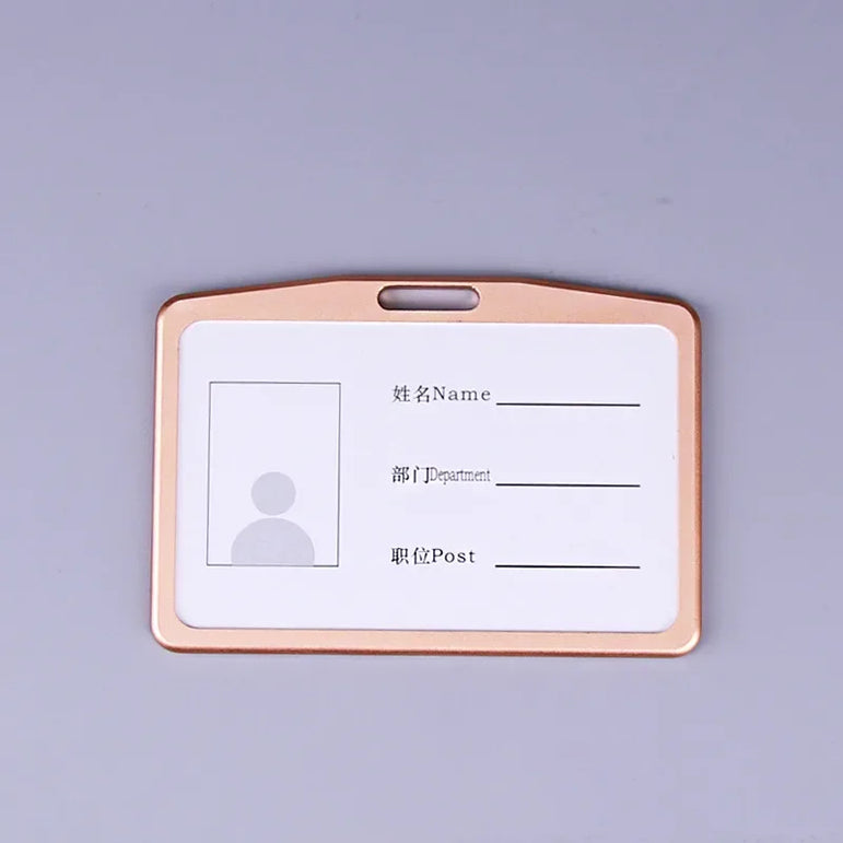 Aluminum Alloy Card Holder Retractable Badge Reel Employee Staff Name ID Work Card Holder Business Supplies