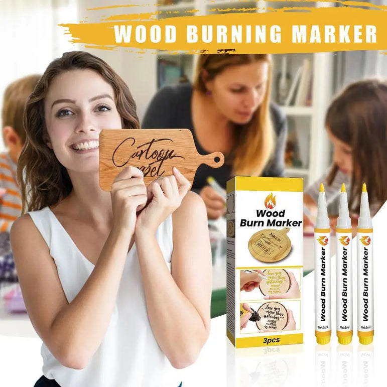 Scorch Pen Marker 3pcs 5ml Wood Burning Pen DIY Quick Craft Tools Creative Wood Markers For Artists Beginners Crafts