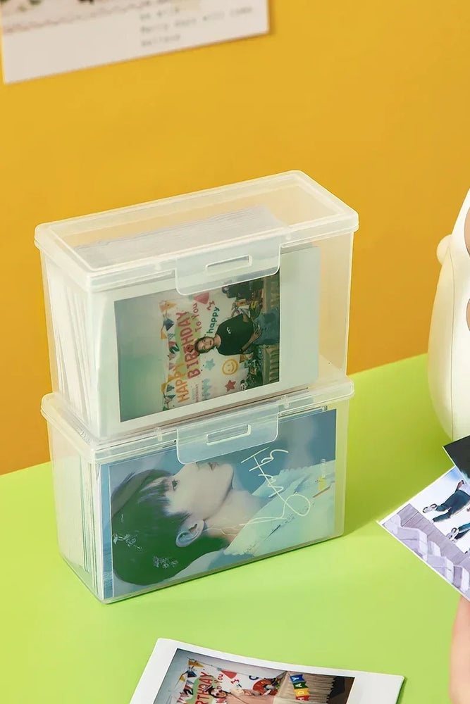 1PCS Card Holder Transparent Idol Kpop Albumes Photo Storage Photocards Small Card Collection Organizer Box Case Container