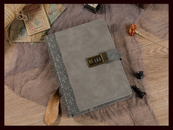 Diary A5 Notebook with Lock Journal Binder Notepad Ring Bullet Note Book Office Agenda Planner Spiral Retro Stationery Organizer