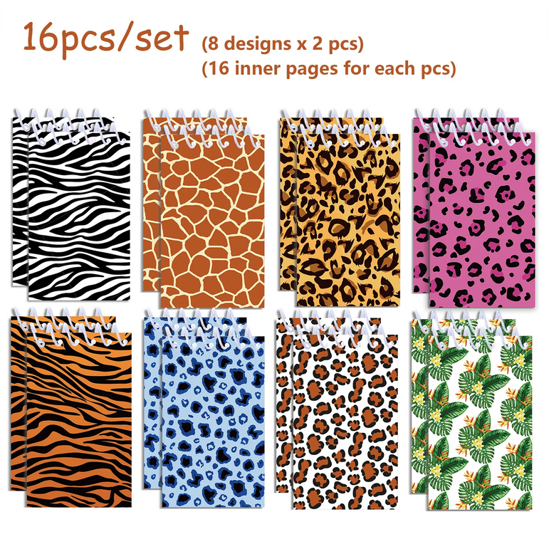 16pcs Football Mermaid Animals Mini Spiral Pocket Notebooks Memo Pad Coil Booklet Notepads For Kids Gifts Party School Diaries