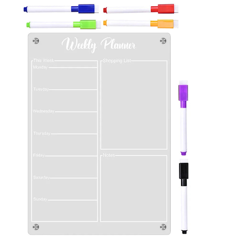 Magnetic Planner Acrylic Whiteboard For Calendar Desk Schedule Kitchen Supplies Refrigerator Message Board Dry Erase Board With