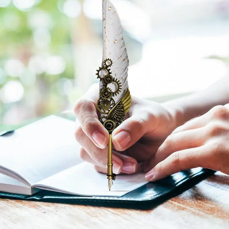 Feather Quill Pen Calligraphy Feather Pen Stationery Set Complete Calligraphy Feather Pen Set Accessories For Christmas