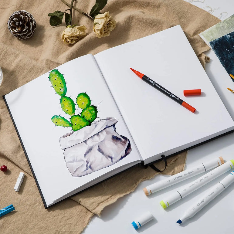 Ohuhu Sketchbook Marker Paper Pad Art Sketch Book Drawing Papers Hardcover Sketching Books for Markers Heavyweight Sketchpad