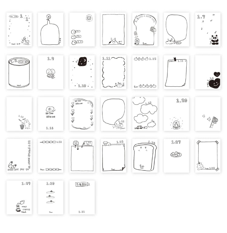 Journal GO 372 sheets 2025 Mini Calendar Note Portable Memo Calendar Student Stationery Delicate Calendar School Office Supplies