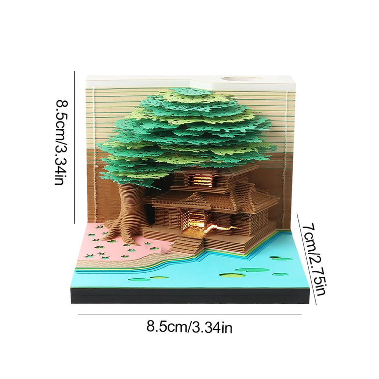 Castl Desk Calendar 2025 Tear-Away 3D Calendar Memo Pad Creative Desk Calendar DIY Notes Notepad 3D Art Calendar Paper