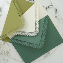 10x Lace Paper Envelopes Gift Small Invitation Envelopes for Thanksgiving Greeting Cards Party Invitations