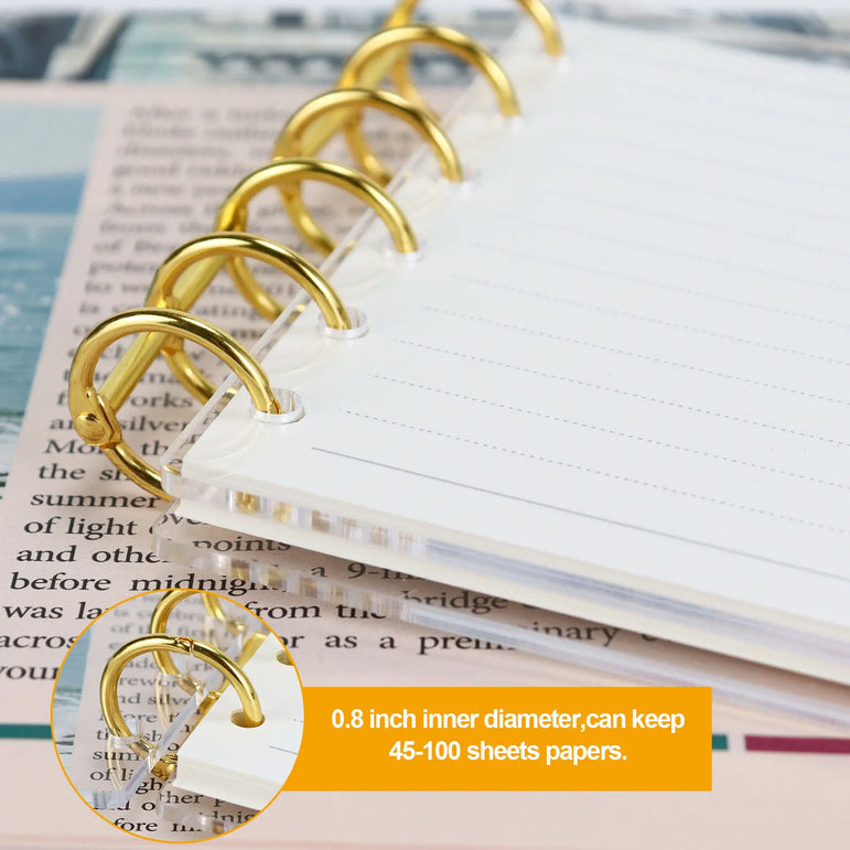 A7 Frosting Thick line Acrylic Loose Leaf Binder Cover DIY Account Book Journal Planner Office Stationery Supplies