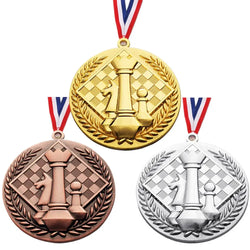 Award Medals With Neck Ribbon Creative Gold Medals For Kids Chess Award Medals Trophy Award Prize Gift Honor Roll Medals Awards