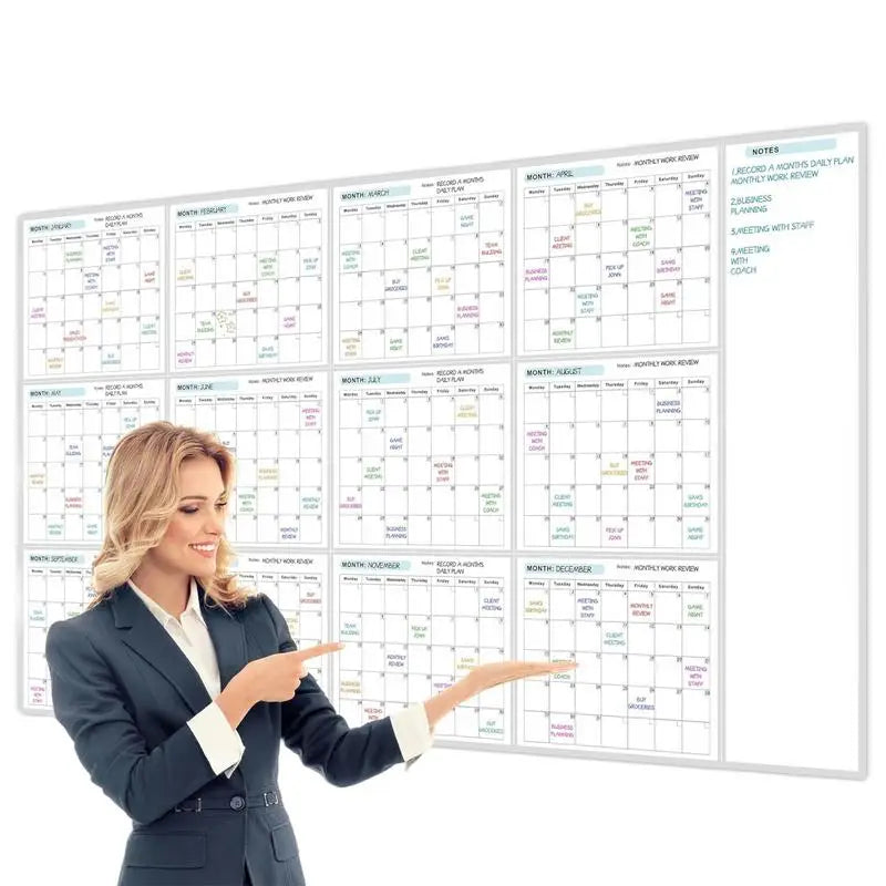 Erasable Large Wall Planner Calendar Huge Wet & Dry Erase Schedule Planner Calendar Giant Erasable Wall Calendar Blank Undated