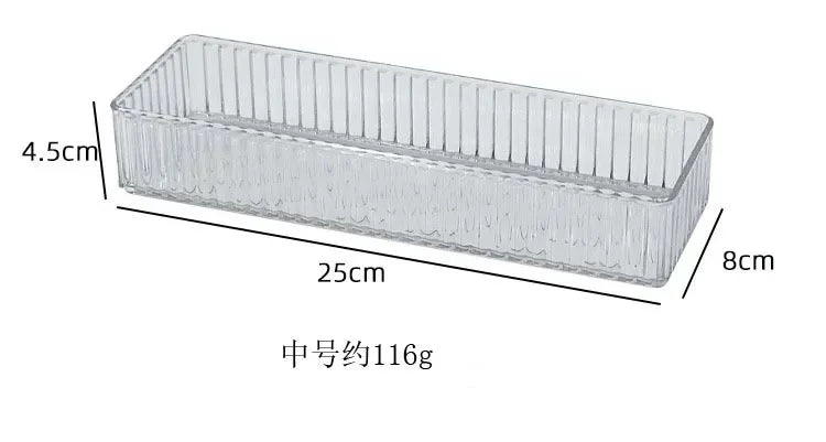 Unlimited Desk Drawer Organizers Set Plastic Bathroom Storage Makeup Organizer Clear Transparent Storage Box Bins