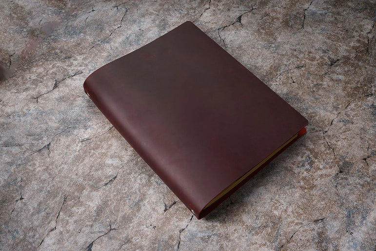 First-layer Cowhide Notebook A4 Enlarged Notebook Crazy Horse Leather Binder Thickened Sketchbook Retro Notepad Gift Notebook