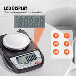 VEVOR Analytical Balance 600x 0.01g Accuracy High Precision Lab Scale LCD Display Digital Jewelry Weighing Scale for Lab Jewelry