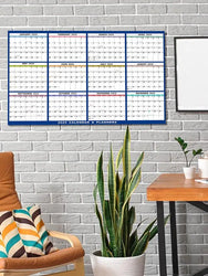 2025 Erasable Large Wall Calendar Double-sided Dry and Wet Erasable 12-month Annual Yearly Calendar for Work planner Schedule