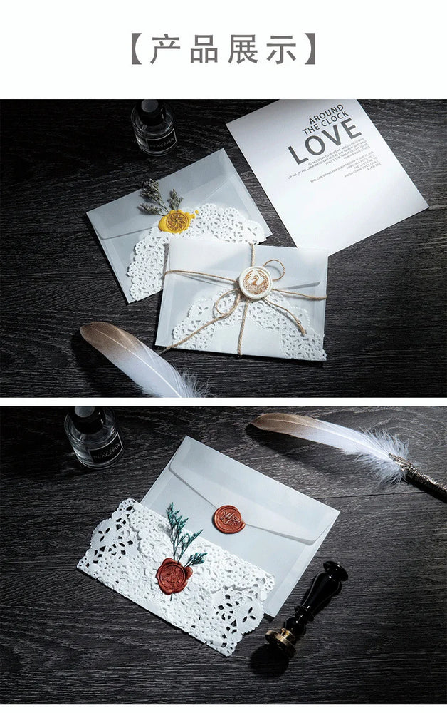 20PCS/Lot Semi-transparent Sulfuric Acid Paper Envelopes For DIY Postcard Card Storage Wedding Invitation Gift Packing