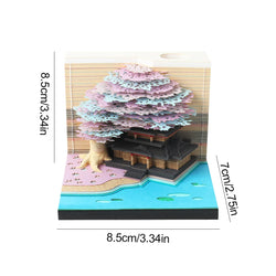 Castl Desk Calendar 2025 Tear-Away 3D Calendar Memo Pad Creative Desk Calendar DIY Notes Notepad 3D Art Calendar Paper